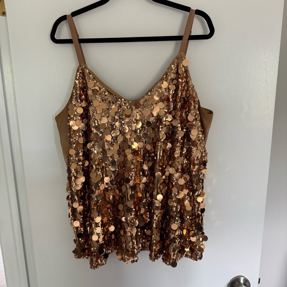 Torrid Gold Sequin Sleeveless Tank Top